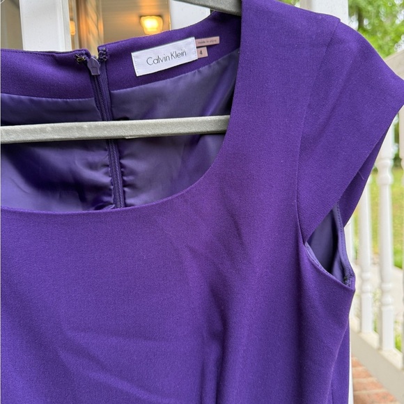 Calvin Klein Purple Layered Fitted Dress Size 4 Women’s - Picture 4 of 6